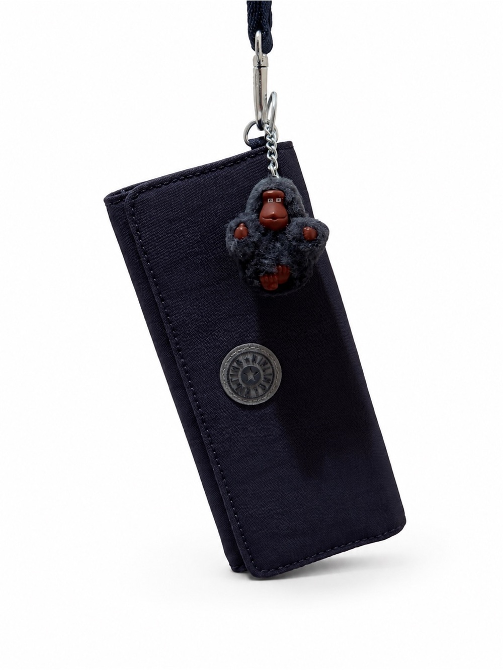 Kipling Navy Long Wallet with Monkey Charm